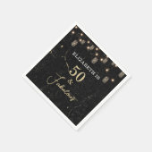 50 und fabelhafte Gold Black Marble Mason Jar Ligh Serviette (Ecke)