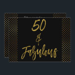 50 und fabelhafte Gold Foil Geburtstagsfeier Einla Einladung<br><div class="desc">50 und fabelhafte Gold Foil Glamour Birthday Einladung. Die 50 und Fabulous Card kann mit Ihren Informationen individuell angepasst werden.</div>