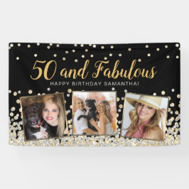 50 und fabelhafte Gold Foto Collage 50. Geburtstag Banner