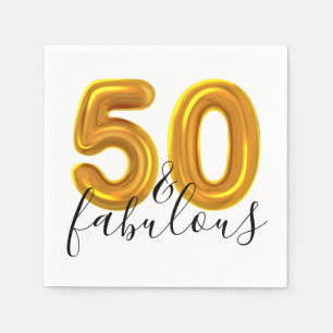 50 und fabelhafte Gold Geburtstagsparty Serviette