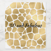 50 und fabelhafte Gold Giraffe Abstrakt drucken Weinetikett (Einzelnes Label)