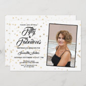 50 und fabelhafte Gold Stars Foto Einladung (Vorne/Hinten)