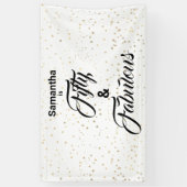 50 und fabelhafte Gold Stars Personalisiertes Bann Banner (Vertikal)