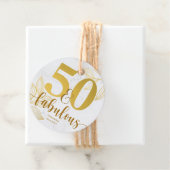 50 und fabelhafte Gold Typografie Foliage Fevor Ta Geschenkanhänger (Beispiel)