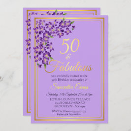 50 und fabelhafte Gold Violet 50. Geburtstag Einladung