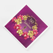 50 und fabelhafte goldfarbene Orchideen und Champa Serviette (Ecke)