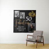 50 und fabelhafte Goldfolien 3 Foto Geburtstag Wandteppich (Beispiel)