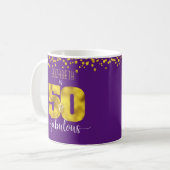50 und fabelhafte Goldfolien-Punkte zum Geburtstag Kaffeetasse (Vorderseite Links)