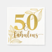 50 und fabelhafte Goldtypografie Serviette (Vorderseite)