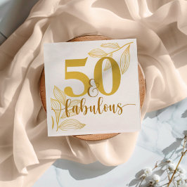 50 und fabelhafte Goldtypografie Serviette