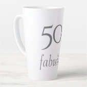50 und fabelhafte Gray & Gold Script 50. Geburtsta Milchtasse (Linke Ecke)