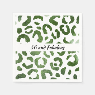 50 und fabelhafte grüne Cheetah Print Abstrakt Serviette