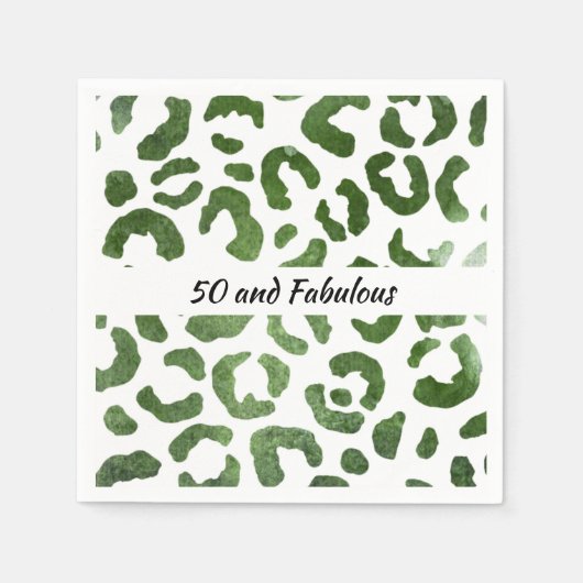 50 und fabelhafte grüne Cheetah Print Abstrakt Serviette (Vorderseite)