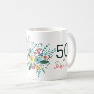 50 und fabelhafte grüne elegante florale Wasserfar Kaffeetasse