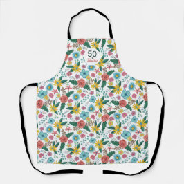 50 und fabelhafte grüne elegante florale Wasserfar Schürze