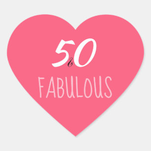 50 und fabelhafte Hot Pink Heart Shaped Stickers