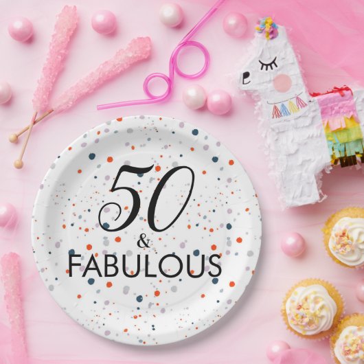 50 und fabelhafte, individuell anpassbare Geburtst Pappteller (Party)