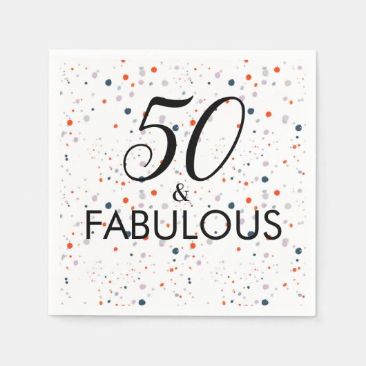 50 und fabelhafte, individuell anpassbare Geburtst Serviette (Vorderseite)