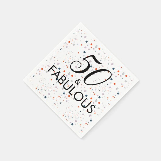 50 und fabelhafte, individuell anpassbare Geburtst Serviette (Ecke)