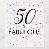 50 und fabelhafte, individuell anpassbare Geburtst Weinetikett (Einzelnes Label)