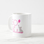 50 und fabelhafte Katzen-Liebhaber-50. Kaffeetasse (Vorderseite Links)