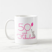 50 und fabelhafte Katzen-Liebhaber-50. Kaffeetasse (Links)