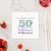 50 und fabelhafte Lila Geburtstagsparty Serviette (Beispiel)