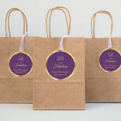 50 und fabelhafte lila Goldbezeichnung Runder Aufkleber