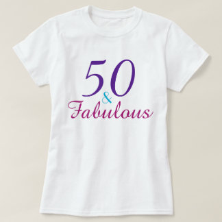50 und fabelhafte Lila rosa Blau Custom T-Shirt