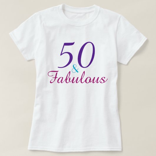 50 und fabelhafte Lila rosa Blau Custom T-Shirt (Design vorne)