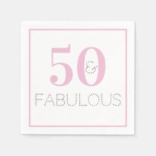 50 und fabelhafte Modern Pink Birthday Party Serviette