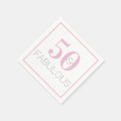 50 und fabelhafte Modern Pink Birthday Party Serviette (Ecke)