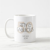 50 und fabelhafte Modern Simple 50 Birthday Party Kaffeetasse (Links)