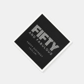 50 und fabelhafte moderne Black Birthday Party Serviette (Ecke)