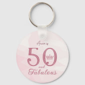 50 und fabelhafte Moderne Elegante Rose Gold Class Schlüsselanhänger (Rückseite)