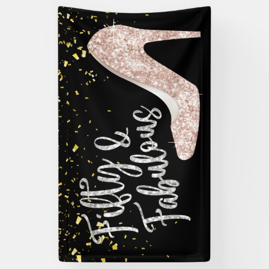 50 und fabelhafte moderne Gold Confetti 50. Geburt Banner (Vertikal)