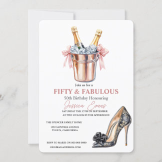 50 und fabelhafte moderne High Heels 50. Geburtsta Einladung