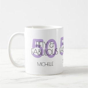 50 und fabelhafte moderne Lila 50 Geburtstagsparty Kaffeetasse