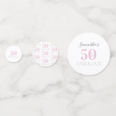 50 und fabelhafte moderne Pink Birthday Party Konfetti (Vorderseiten)