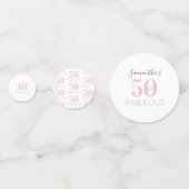 50 und fabelhafte moderne Pink Birthday Party Konfetti (Rückseiten)