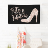 50 und fabelhafte moderne Rose Gold Girl Geburtsta Banner (Insitu)