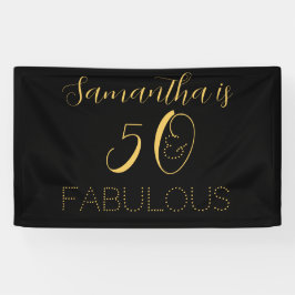 50 und fabelhafte Name Black Gold Geburtstagsparty Banner