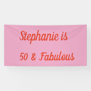 50 und fabelhafte Orange Pink Boho Chic Geburtstag Banner