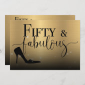 50 und fabelhafte Party Einladung (Vorne/Hinten)