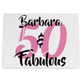 50 und fabelhafte Personalisierte Geburtstagsparty Große Geschenktüte (Vorderseite)