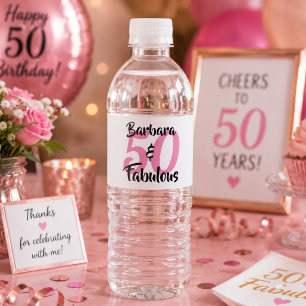 50 und fabelhafte Personalisierte Geburtstagsparty Wasserflaschenetikett
