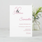 50 und fabelhafte Pink Birthday Party Einladung (Stehend Vorderseite)