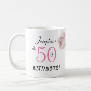 50 und fabelhafte Pink Black Fiftieth Birthday Par Kaffeetasse