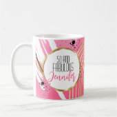 50 und fabelhafte Pink Black Gold Glam Chic Modern Kaffeetasse (Links)