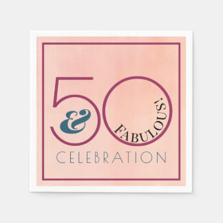 50 und fabelhafte rosa 50. Geburtstagsfeier Serviette